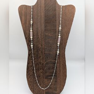 Sarah Cov. 36" Faux Pearl and Beaded Necklace